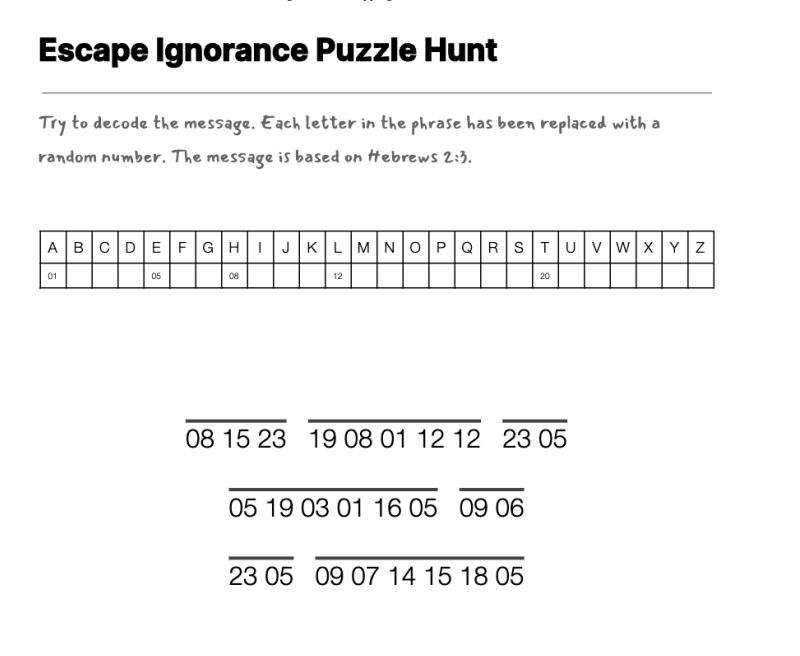 The Neglected Gift cryptogram